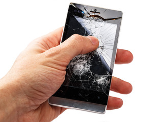 Smartphone with cracked display