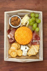 cheese with prosciutto and grapes