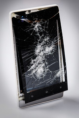 Damaged display on smartphone