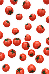 red tomatoes on white background