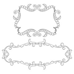 Vintage baroque frame set scroll ornament vector