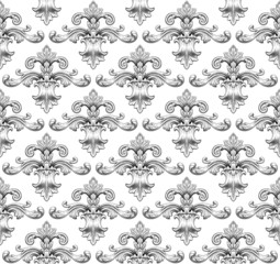 Vintage baroque damask seamless pattern vector - 77469437
