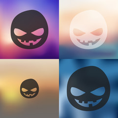 monster icon on blurred background