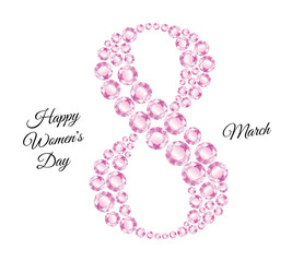Eight composed of bright pink diamonds and congratulations