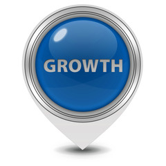 Growth pointer icon on white background