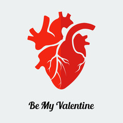 Vector be my valentine human heart
