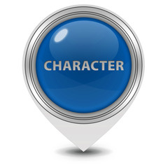 Character pointer icon on white background