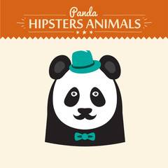 Flat Style Panda Emoticons Vector Set Isolated