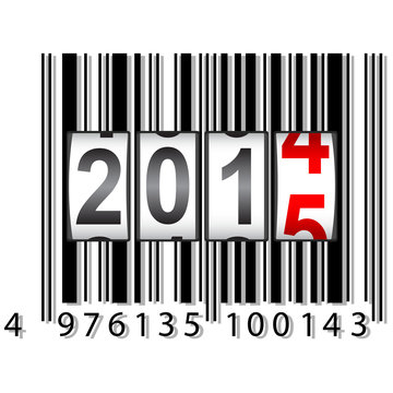 2015 New Year counter, barcode, vector.