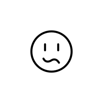 Confused Emoji Trendy Thin Line Icon