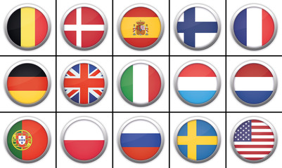 Flaggen Buttons - SET