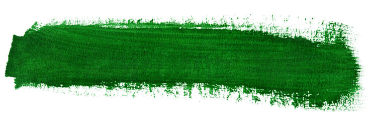 Green stroke of watercolor paint brush