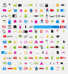 Set of delivery stickers