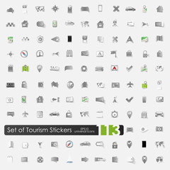 Set of tourism stickers