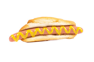 Hotdog with mustard