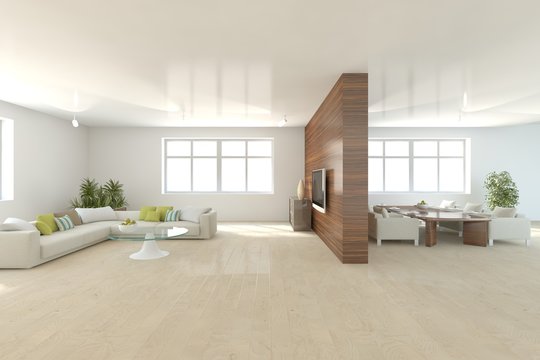 white 3d interior design