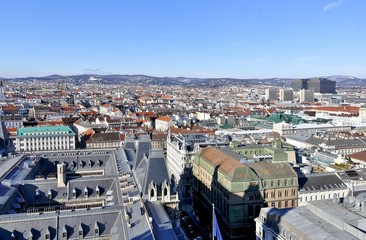 Wien von oben, Blick über Rathaus, Wien