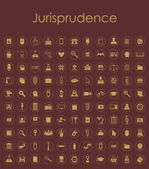 Set of jurisprudence simple icons