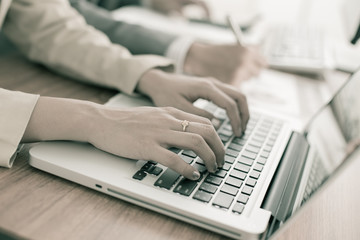 Business people discussing the charts and graphs showing the res