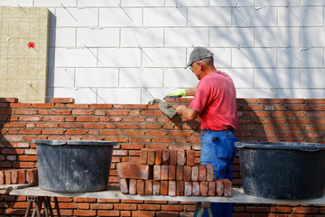 bricklayer at work