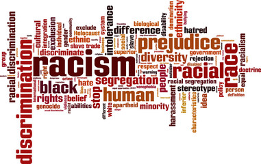 Racism word cloud concept. Vector illustration