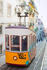 Naklejka na ściany i meble Funicular in Lisbon, Portugal