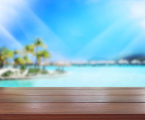 Table Top And Blur Nature Background