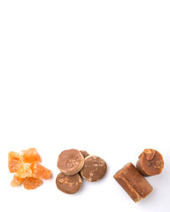 Palm sugar, coconut sugar and sugar cane rock