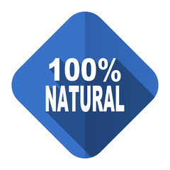 natural flat icon 100 percent natural sign