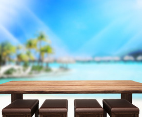 Table Top And Blur Nature Background