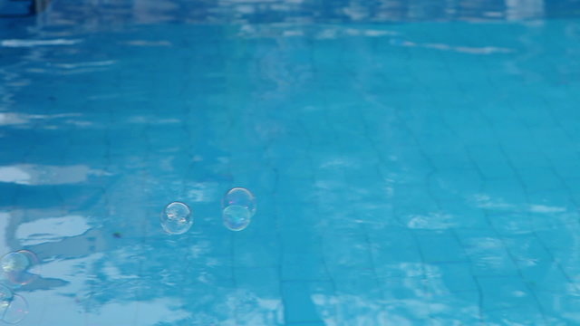 Soap bubbles at pool