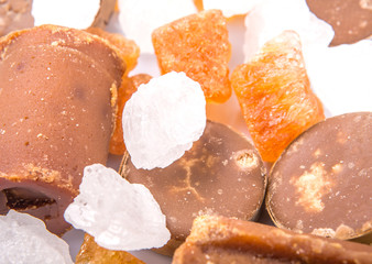 alm sugar, coconut sugar, sugar cane rock and white rock sugar 