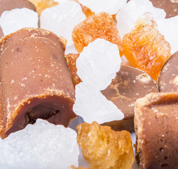 alm sugar, coconut sugar, sugar cane rock and white rock sugar 