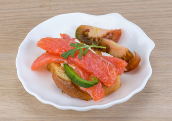 Tapas with salmon