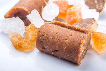 alm sugar, coconut sugar, sugar cane rock and white rock sugar 