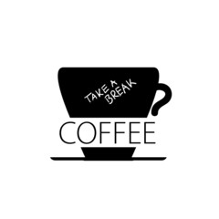 coffee break cup black vector