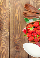 Fresh ripe strawberry in bowl