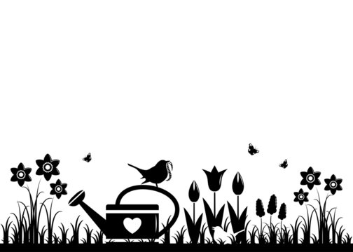 spring flowers and birds