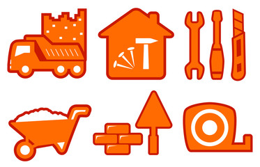 industrial set with construction icons