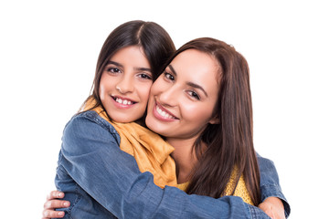 Woman and little girl
