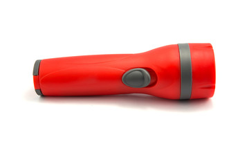 plastic torch flashlight isolated on white back ground
