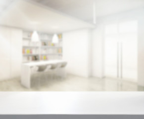 Table Top And Blur Office Background