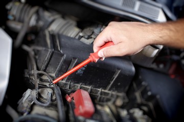 Mechanic working in auto repair garage