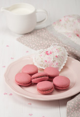 Macaroons Biscuits. Handmade Heart. Rustic Style
