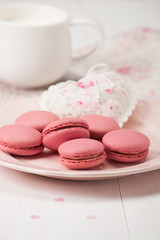 Macaroons Biscuits. Handmade Heart. Rustic Style