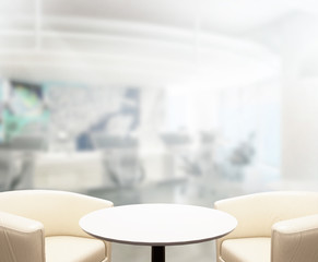 Table Top And Blur Office Background