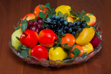 plate with fruit on a table
