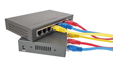 network cables connected to router