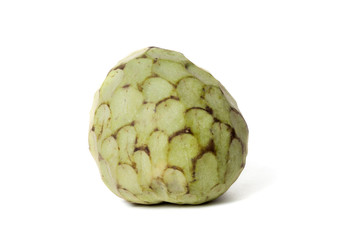 Cherimoya fruit on white background