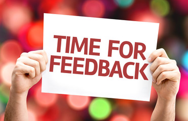 Time for Feedback card with colorful background